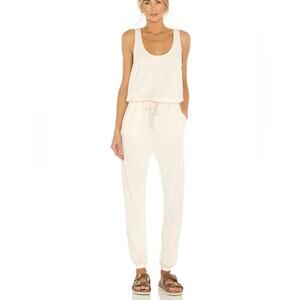 Vitamin‎ A pale cream yellow Avalon jumpsuit size small revolve vacation